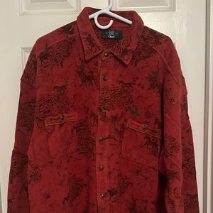 Woolrich Men's Red Patterned Shirt Jacket